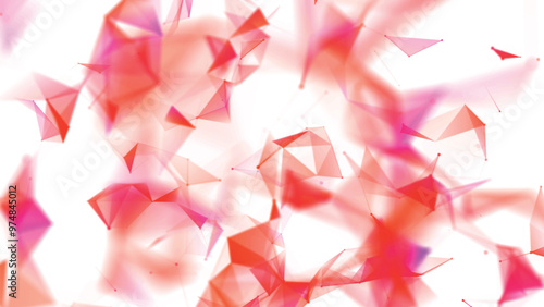 Abstract background with connecting dots and lines. Network connection structure. Data technology and scientific illustration. Plexus effect. 3D vector illustration