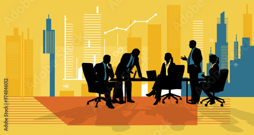 Strategy. Teamwork. Growth. Business vector illustration.
