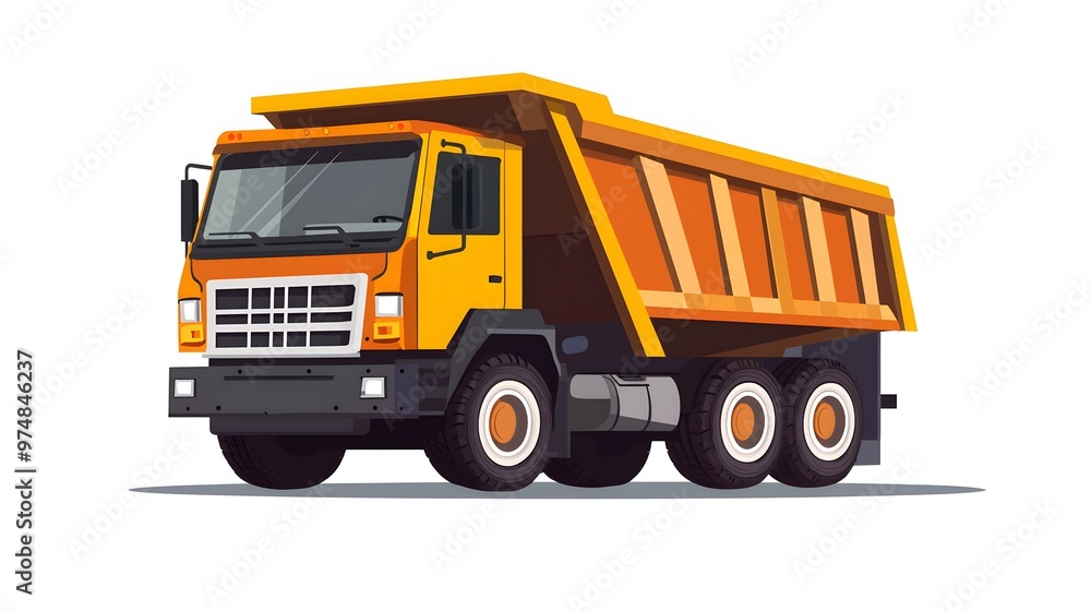 Yellow Dump Truck Illustration. Yellow Dump Truck Illustration.