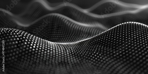 A photograph of a wavy surface in black and white