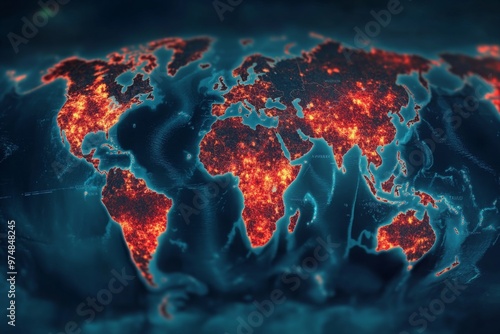 World Map with Highlighted Countries Impacted by Monkeypox