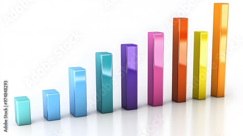 Colorful Bar Chart with Increasing Height.