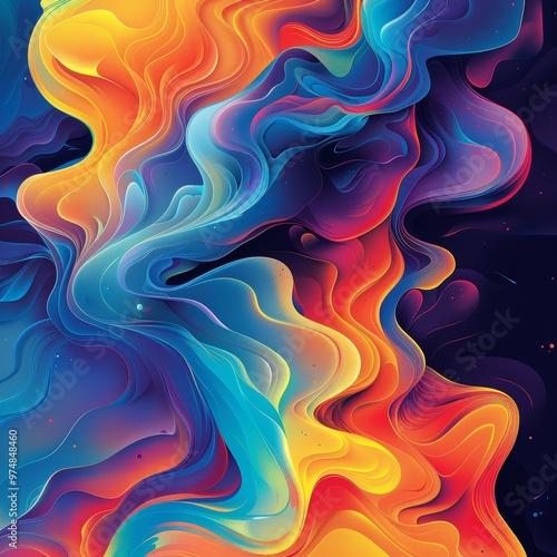 Captivating Swirls of Vibrant Digital Fluidity An Immersive Abstract Artwork