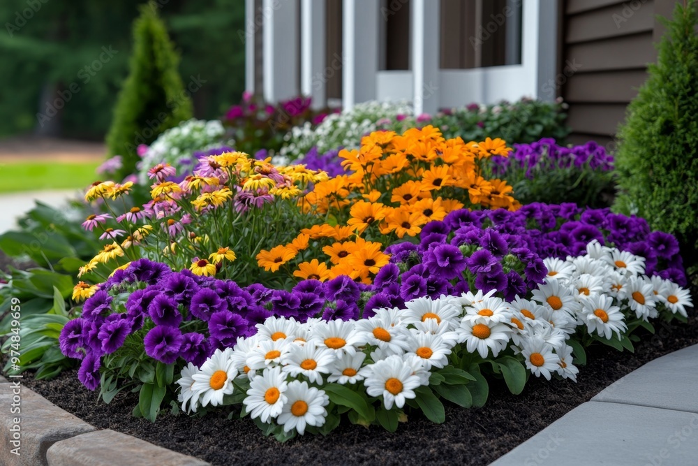 Obraz premium Seasonal Planting for a Beautiful Garden illustrated in a detailed infographic, focusing on how to plant seasonal flowers to ensure a blooming garden year-round