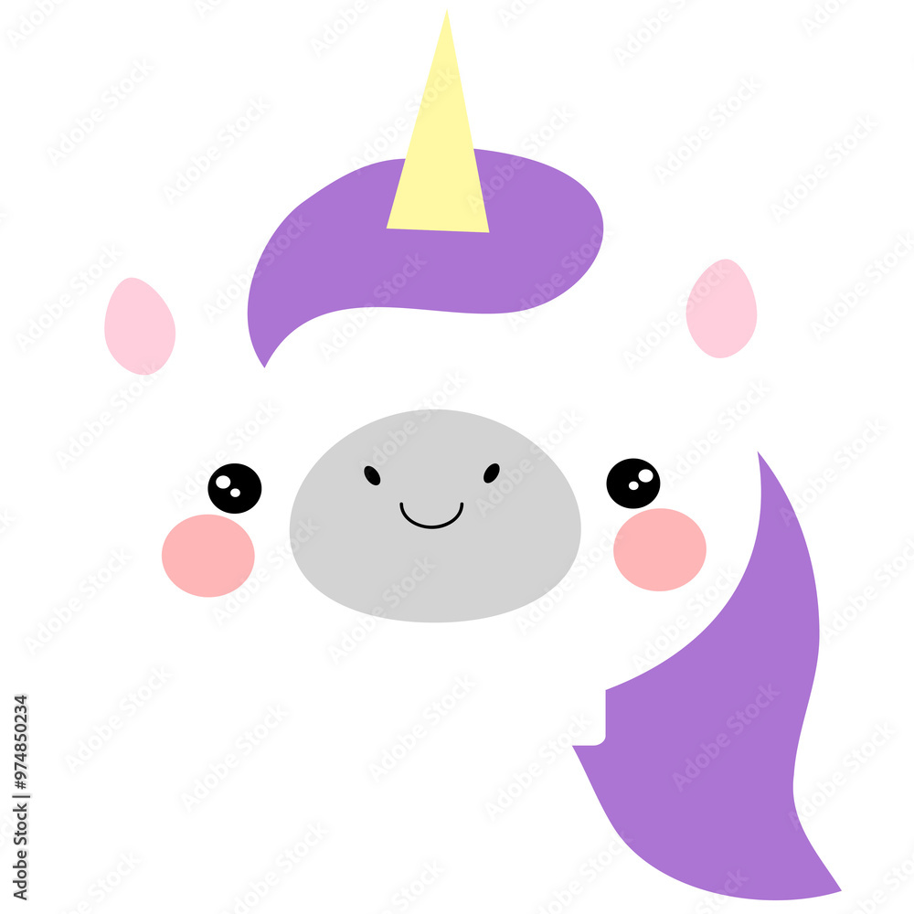 Magical Baby Unicorn Icon - Cute Fantasy Design Magical Baby Unicorn Icon - Cute Fantasy Design