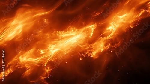 Wallpaper Mural Abstract fire background featuring vivid orange and yellow flames with dynamic movement, perfect for creative projects. Torontodigital.ca