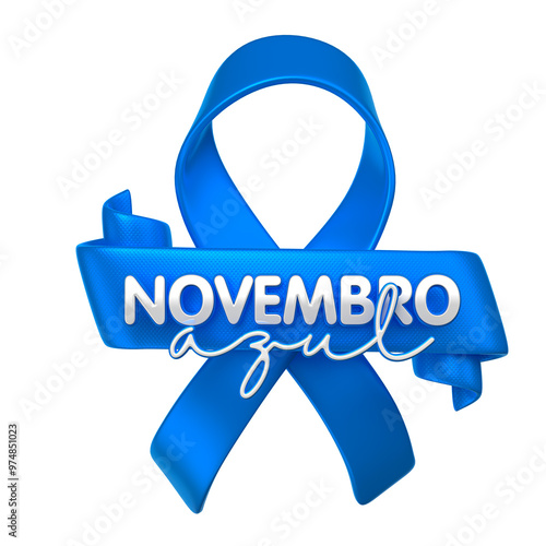 Label for Blue November In Brazilian Portuguese In 3d render with transparent background 