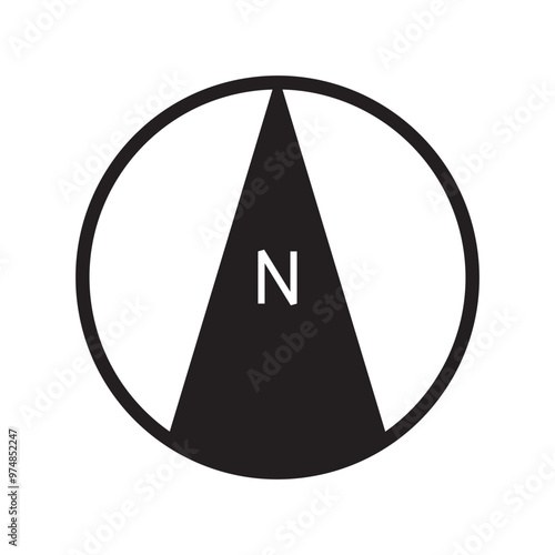 Architectural north arrow and compass outline vector