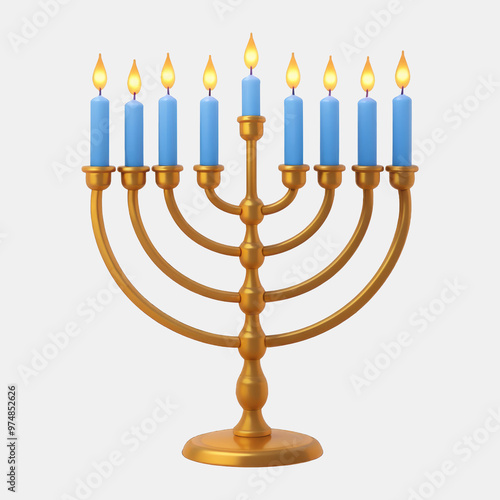 hanukkah menorah with candles
