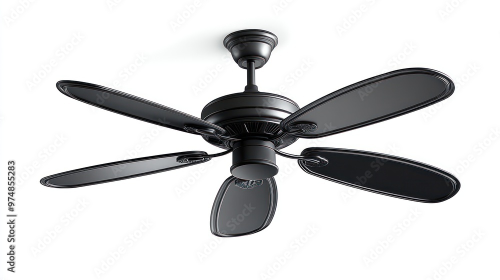 A high-resolution image of a ceiling fan, isolate on white background A high-resolution image of a ceiling fan, isolate on white background
