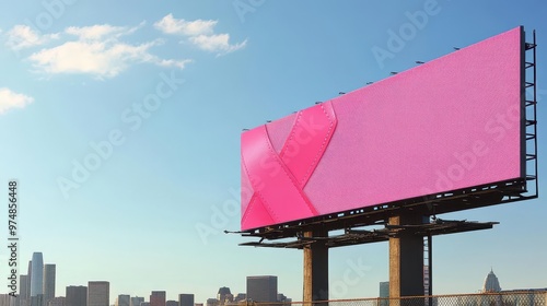 Breast Cancer Awareness Billboard Design a large billboard promoting breast cancer awareness with a simple but powerful message photo