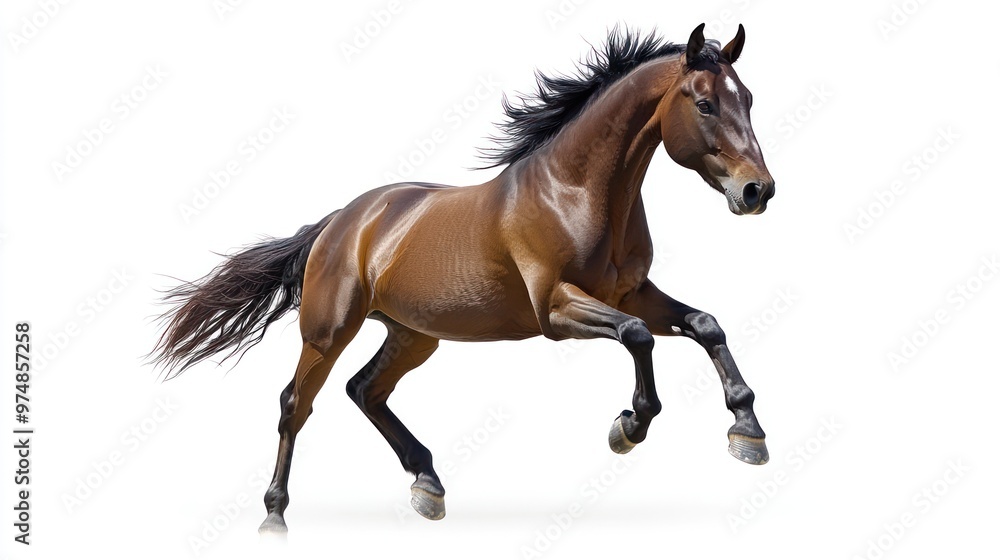 A horse galloping, isolate on white background A horse galloping, isolate on white background
