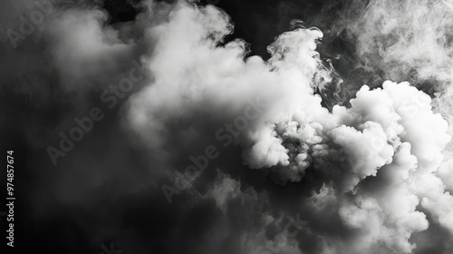 Abstract Smoke Swirling Against Dark Background