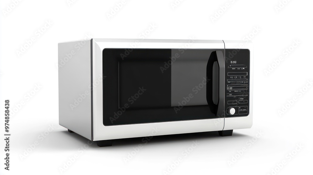 Fototapeta premium A modern microwave oven, isolate on white background