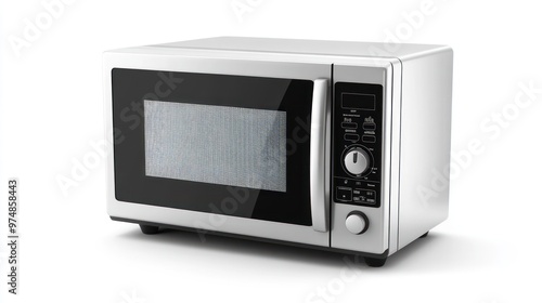 A modern microwave oven, isolate on white background