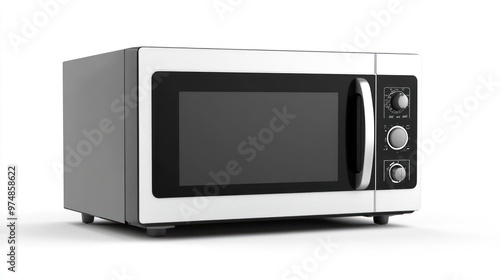 A modern microwave oven, isolate on white background