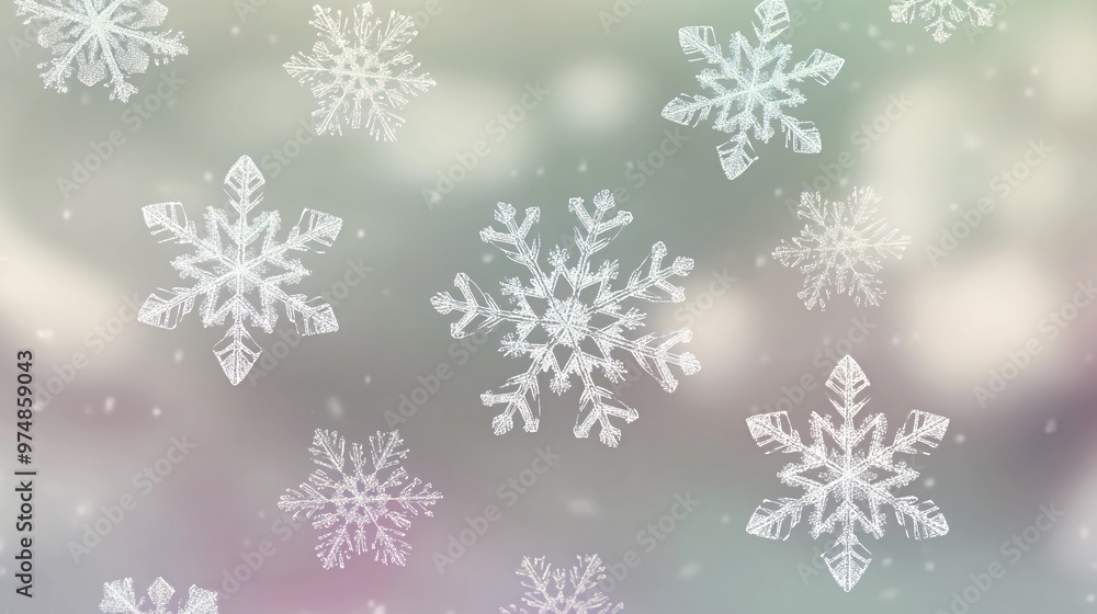 A soft, delicate background with snowflakes in a blurred, pastel color scheme. A soft, delicate background with snowflakes in a blurred, pastel color scheme.
