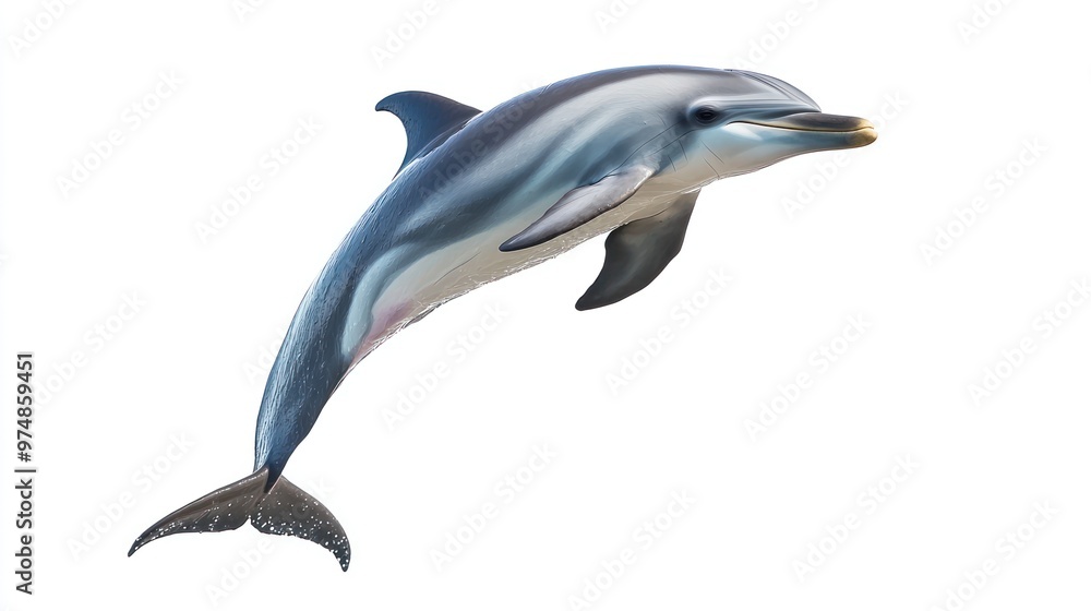 Fototapeta premium A photo of a dolphin jumping, isolate on white background