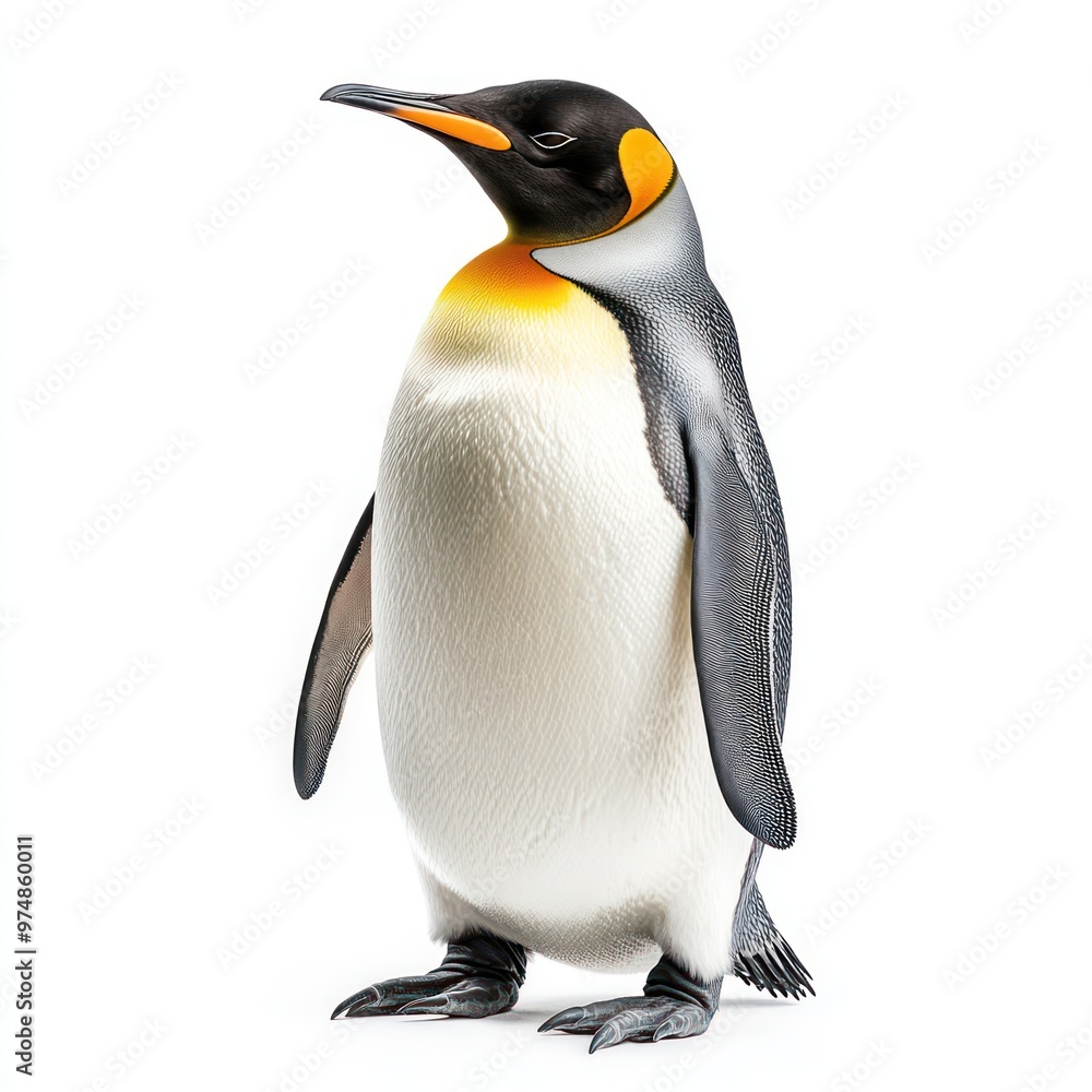 Fototapeta premium A photo of a standing penguin, isolate on white background