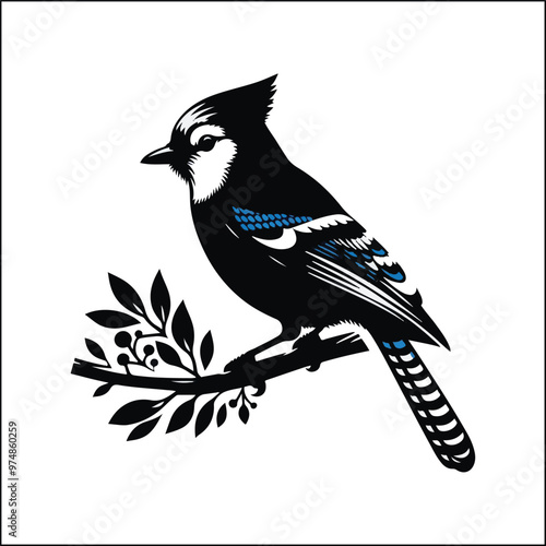 bird, crow, black, animal, wildlife, nature, raven, magpie, beak, white, wild, birds, feather, branch, isolated, avian, feathers
blue jay on a branch