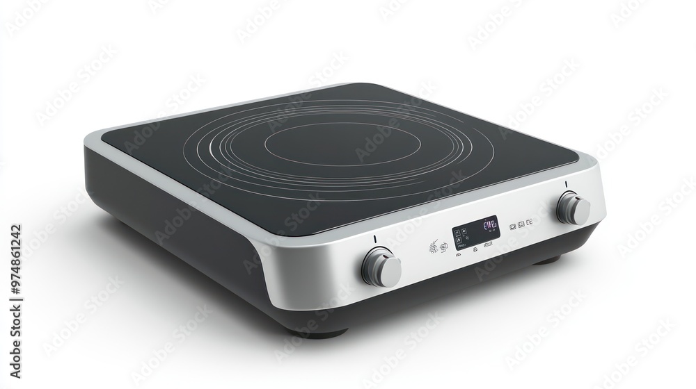 A portable induction cooktop, isolate on white background A portable induction cooktop, isolate on white background