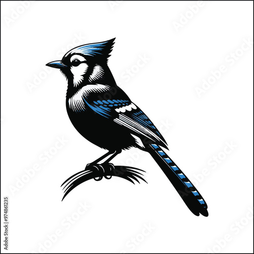 bird, crow, black, animal, wildlife, nature, raven, magpie, beak, white, wild, birds, feather, branch, isolated, avian, feathers
blue jay on a branch