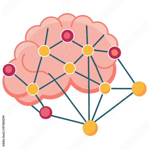 Creative business brain with neural network connections