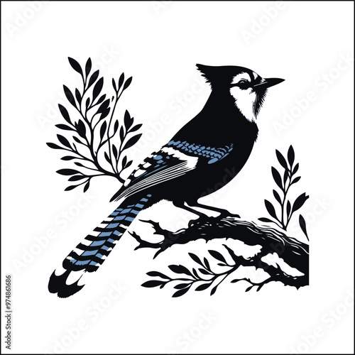 bird, crow, black, animal, wildlife, nature, raven, magpie, beak, white, wild, birds, feather, branch, isolated, avian, feathers
blue jay on a branch