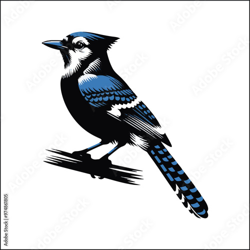 bird, crow, black, animal, wildlife, nature, raven, magpie, beak, white, wild, birds, feather, branch, isolated, avian, feathers
blue jay on a branch
