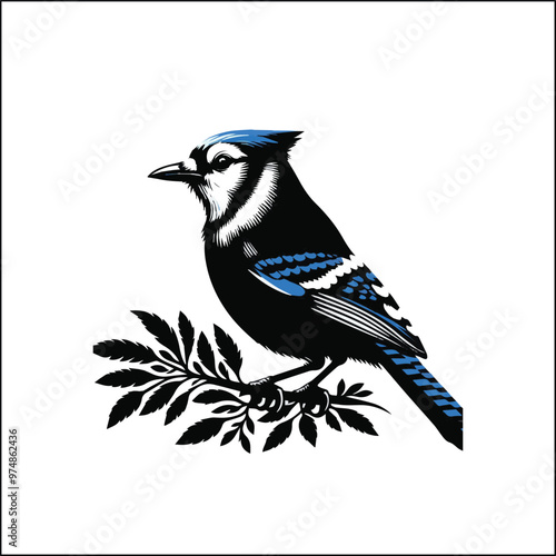 bird, crow, black, animal, wildlife, nature, raven, magpie, beak, white, wild, birds, feather, branch, isolated, avian, feathers
blue jay on a branch