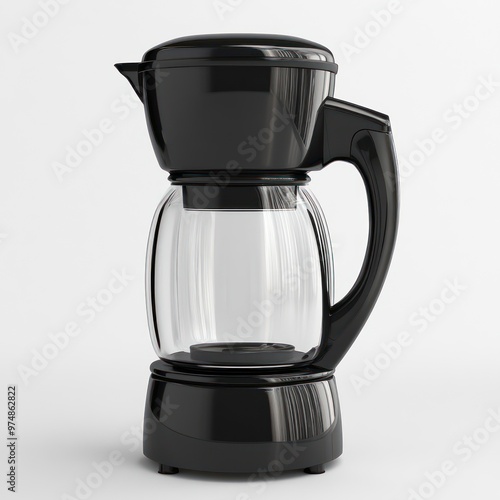 A sleek black blender, isolate on white background