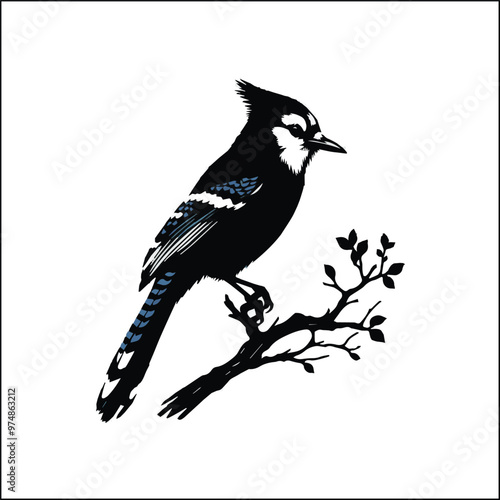 bird, crow, black, animal, wildlife, nature, raven, magpie, beak, white, wild, birds, feather, branch, isolated, avian, feathers
blue jay on a branch