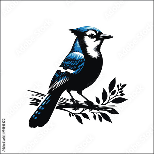 bird, crow, black, animal, wildlife, nature, raven, magpie, beak, white, wild, birds, feather, branch, isolated, avian, feathers
blue jay on a branch