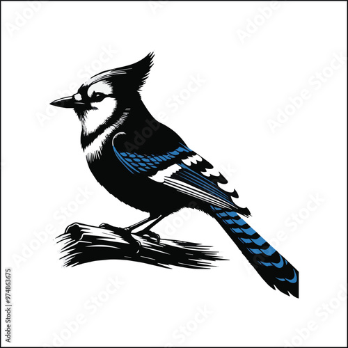 bird, crow, black, animal, wildlife, nature, raven, magpie, beak, white, wild, birds, feather, branch, isolated, avian, feathers
blue jay on a branch