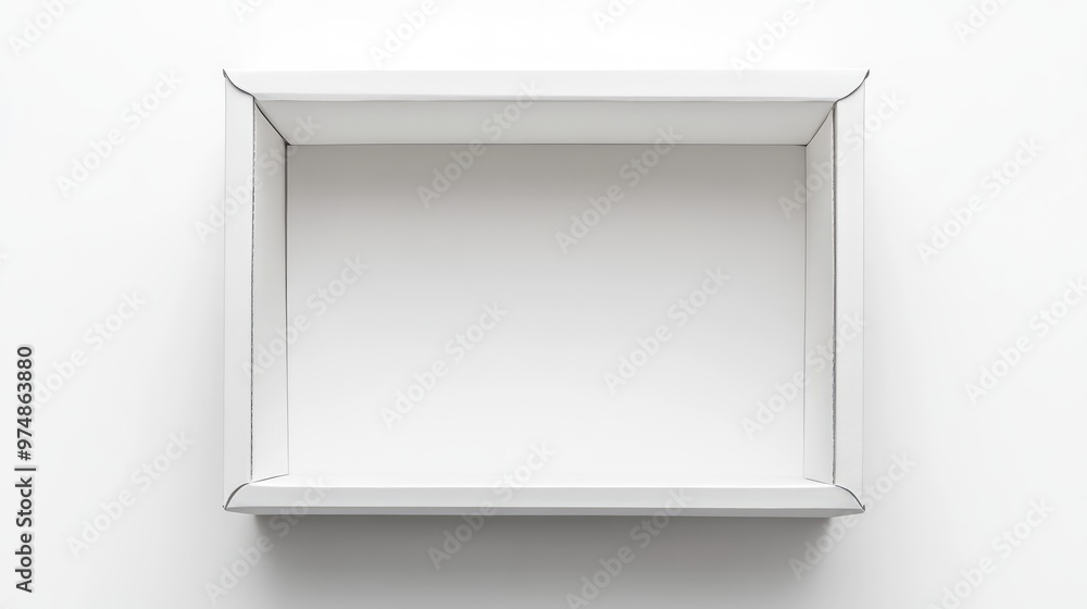 Empty White Paper Box with Transparent Window. AI generated illustration Empty White Paper Box with Transparent Window. AI generated illustration