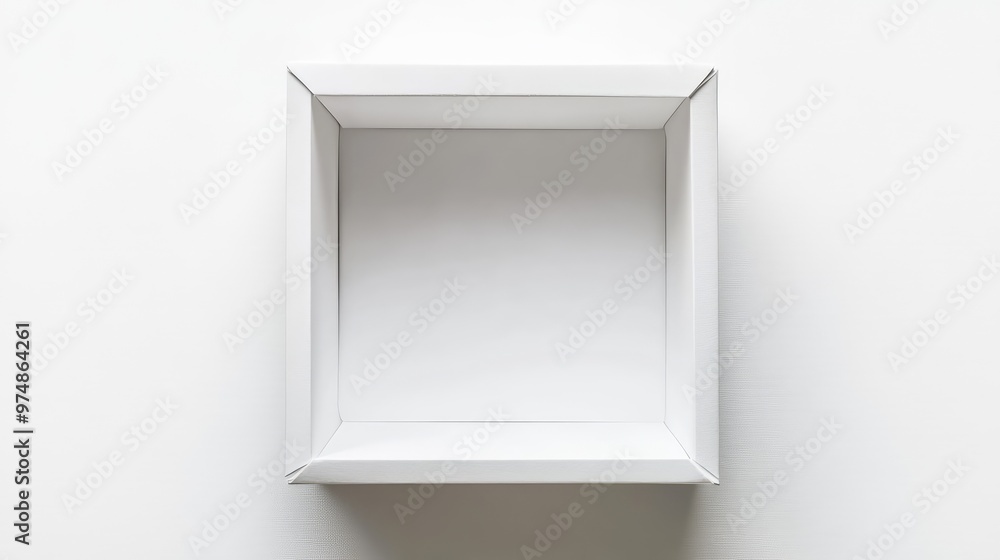 Empty White Paper Box with Transparent Window. AI generated illustration Empty White Paper Box with Transparent Window. AI generated illustration