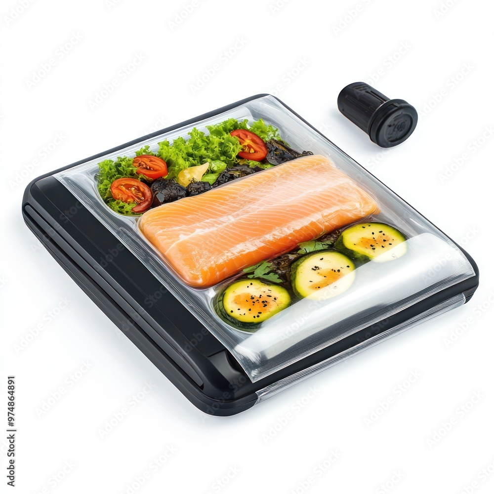 A vacuum sealer for food, isolate on white background A vacuum sealer for food, isolate on white background