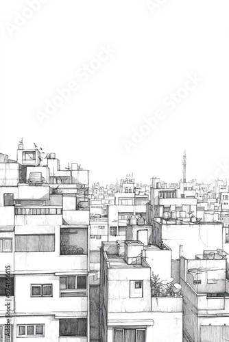 Sonipat, India, black and white pen pencil hand-drawn effect portrait drawing illustration for travel poster, card, wallpaper, backdrop or banner. Modern, clear, artistic and simple photo