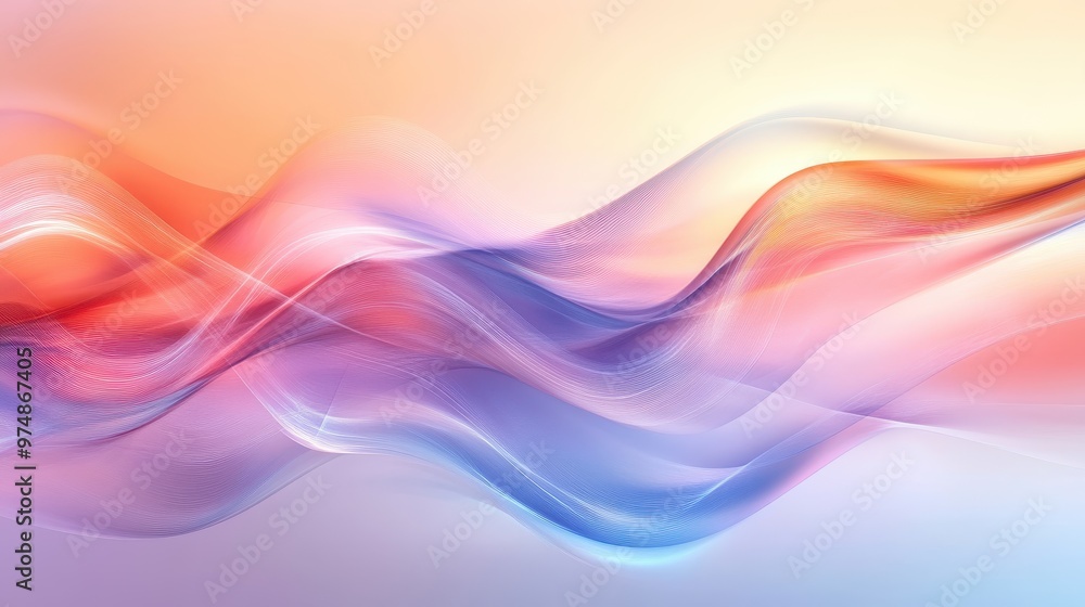 Tranquil Wave Pattern on Abstract Transparent Background - Soft Colors and Creative Design Concept Tranquil Wave Pattern on Abstract Transparent Background - Soft Colors and Creative Design Concept