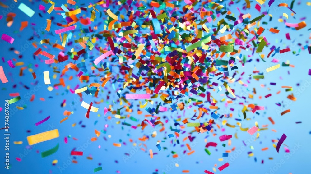 Fototapeta premium A burst of colorful birthday confetti exploding in the air