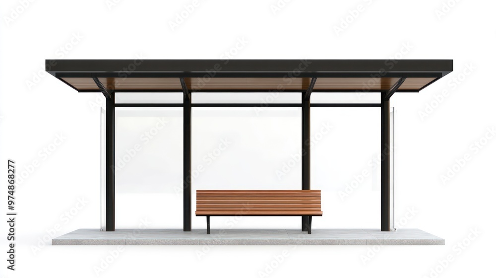Bus stop shelter isolate on white background, modern design, Bus stop shelter isolate on white background, modern design,