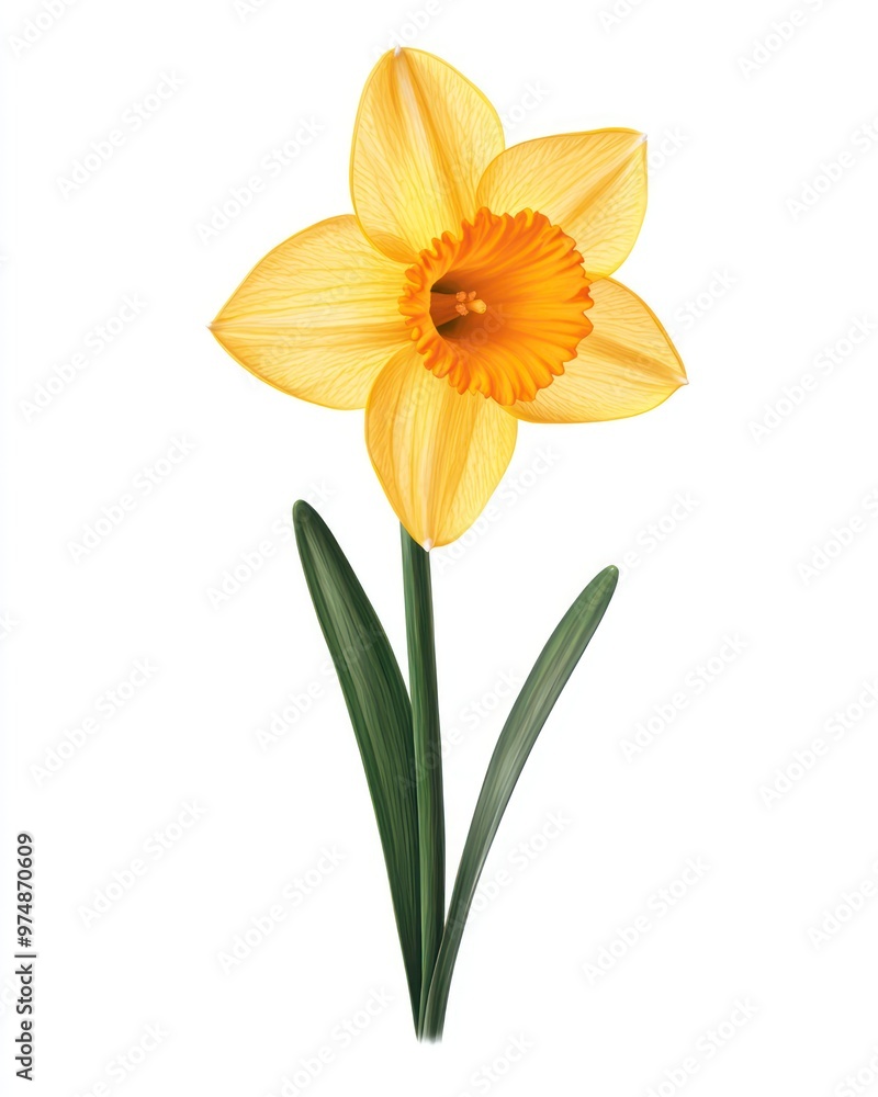 Obraz premium Daffodil flower isolate on white background, spring bloom,