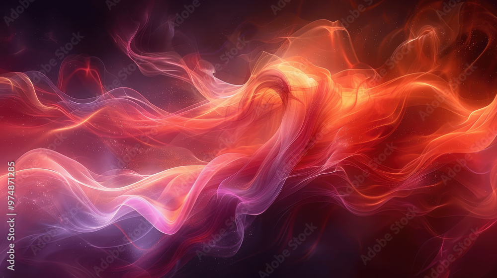 Colorful abstract swirls blend together in vibrant hues, creating an ethereal atmosphere in a dark background Colorful abstract swirls blend together in vibrant hues, creating an ethereal atmosphere in a dark background