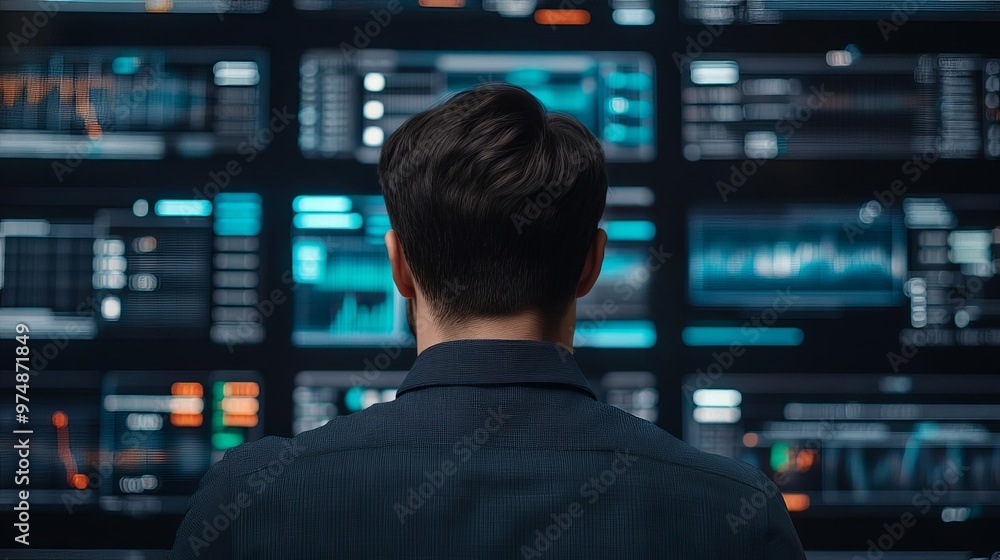 Digital marketer, holographic presentation, futuristic workspace, interactive data Digital marketer, holographic presentation, futuristic workspace, interactive data