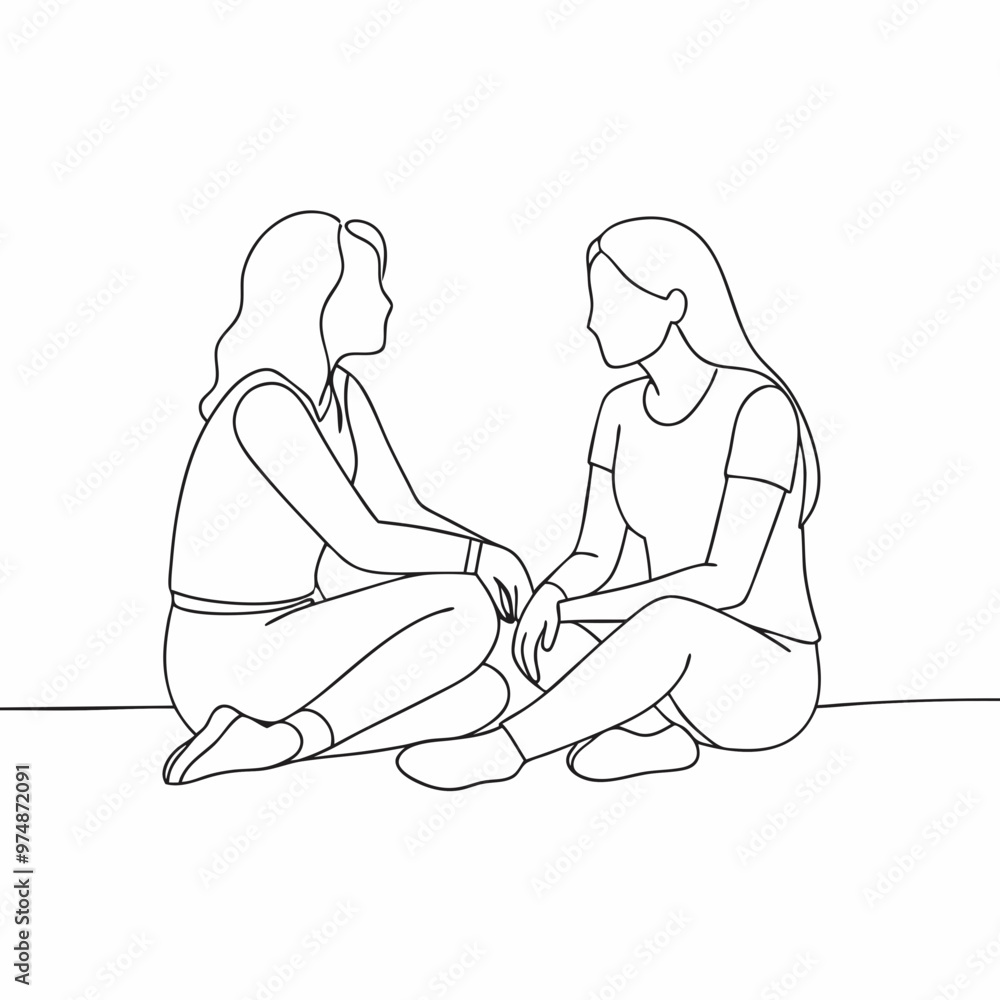 two young women sharing an intimate conversation while sitting together on the floor with a light background copy space
two young women sharing an intimate conversation while sitting together on the floor with a light background copy space