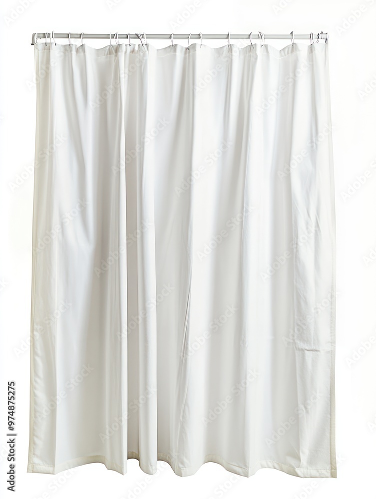 Hospital privacy curtain isolate on white background, fabric folds, Hospital privacy curtain isolate on white background, fabric folds,