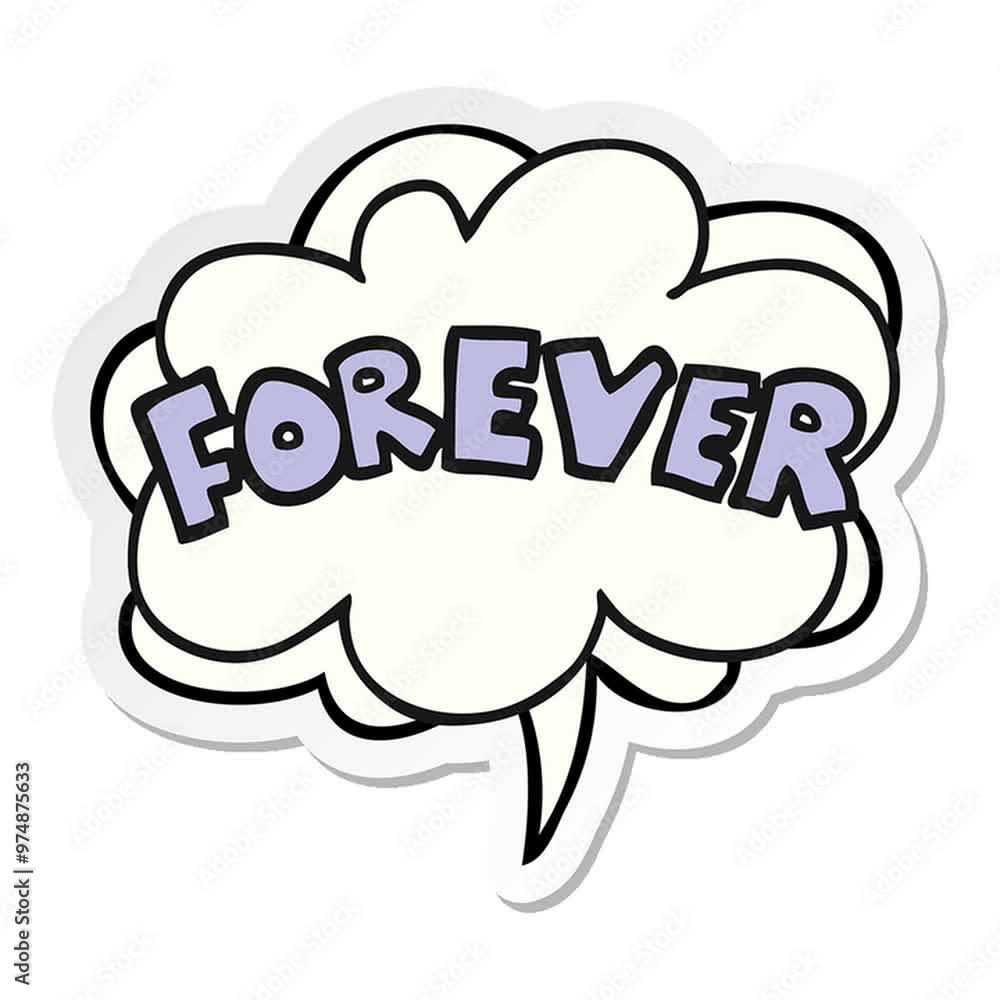 cartoon word Forever with speech bubble sticker cartoon word Forever with speech bubble sticker