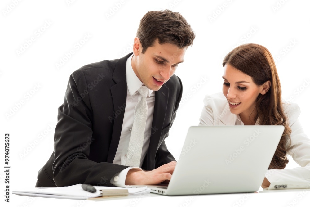 A pair of people checking something on their laptop, possibly working or browsing online A pair of people checking something on their laptop, possibly working or browsing online