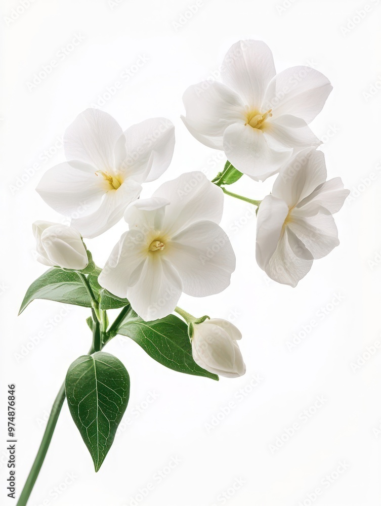 Obraz premium Jasmine flower isolate on white background, delicate and fragrant,