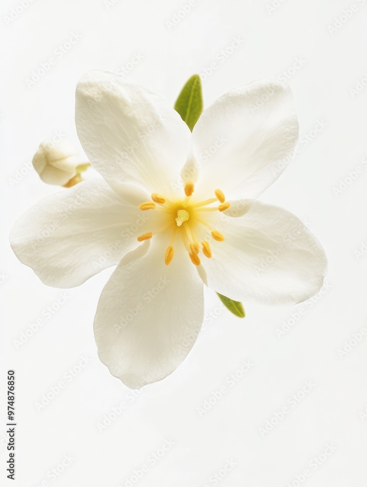 Jasmine flower isolate on white background, delicate and fragrant, Jasmine flower isolate on white background, delicate and fragrant,